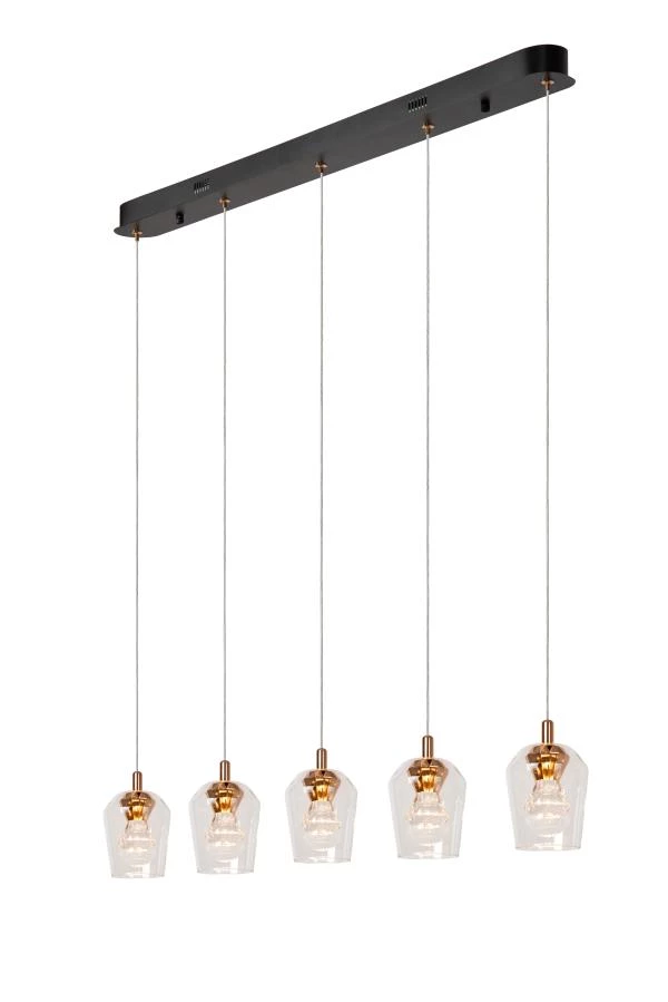 Lucide BERLIANE - Suspension - LED Dim. - 5x4W 2700K - Avec module LED remplaçable - Transparent - détail 4